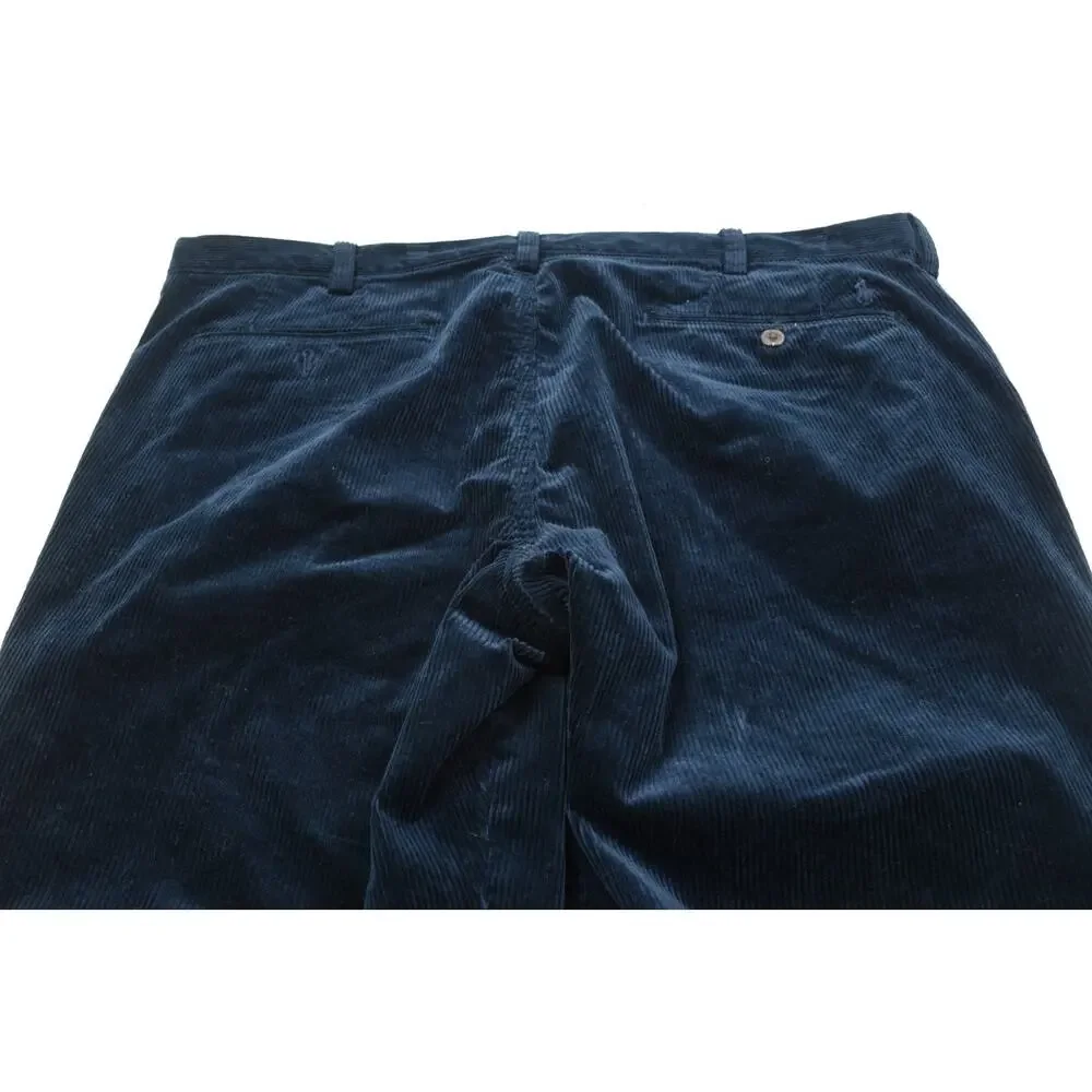Polo Ralph Lauren Corduroy Pants Mens 38x30 Blue Straight Leg Cotton Stretch